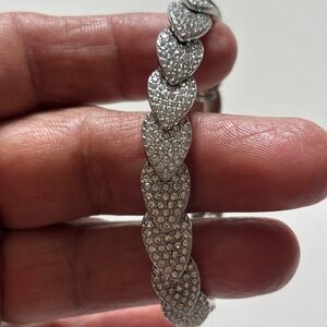 Crystal Heart Bracelet Silver Jewelry